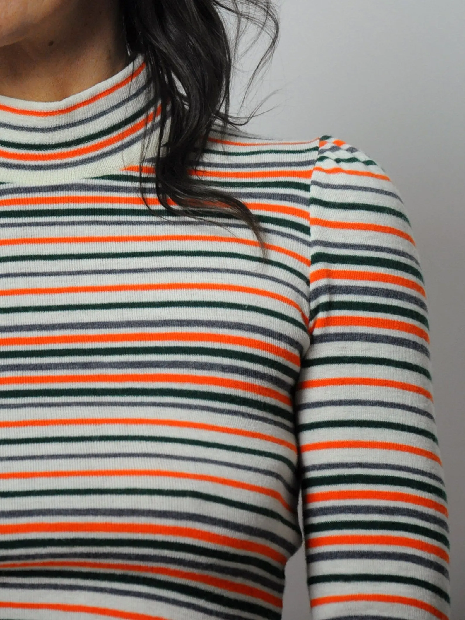 1970's Mock Neck Striped Sweater