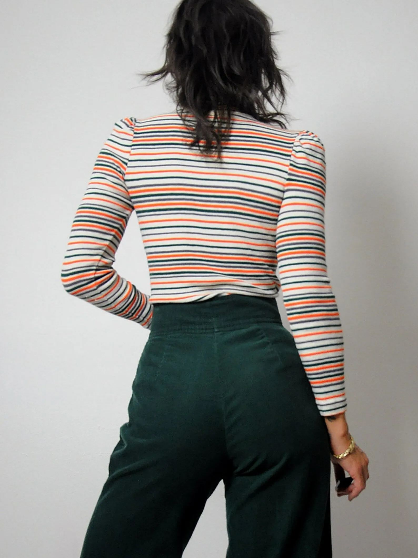 1970's Mock Neck Striped Sweater