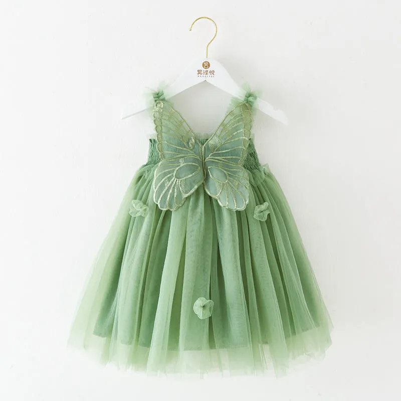 3D Butterfly Princess Dress With Lace Skirt