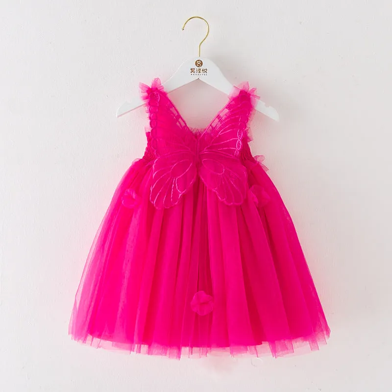 3D Butterfly Princess Dress With Lace Skirt