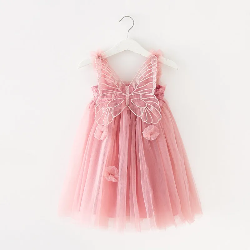 3D Butterfly Princess Dress With Lace Skirt