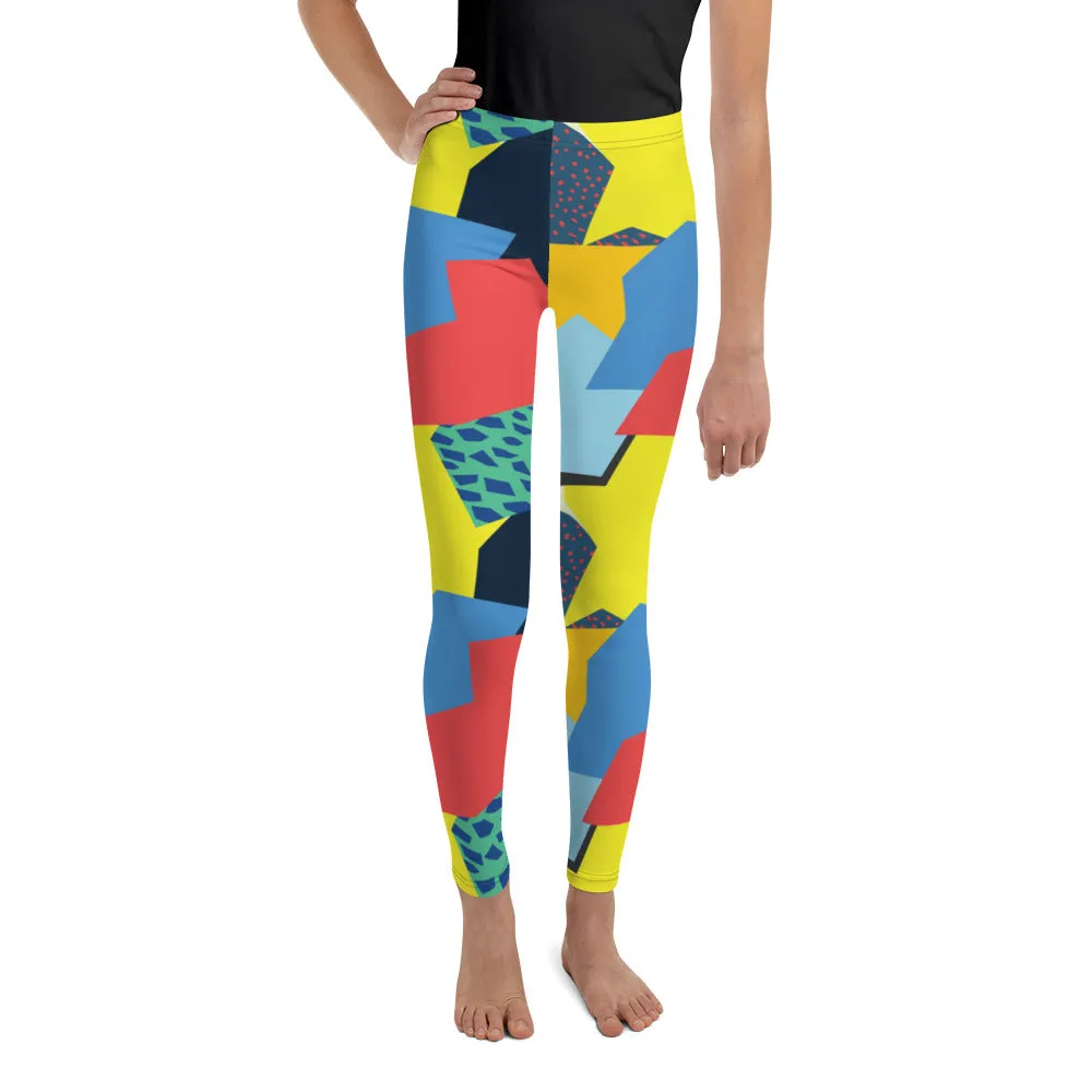 90s Color Block Youth Leggings