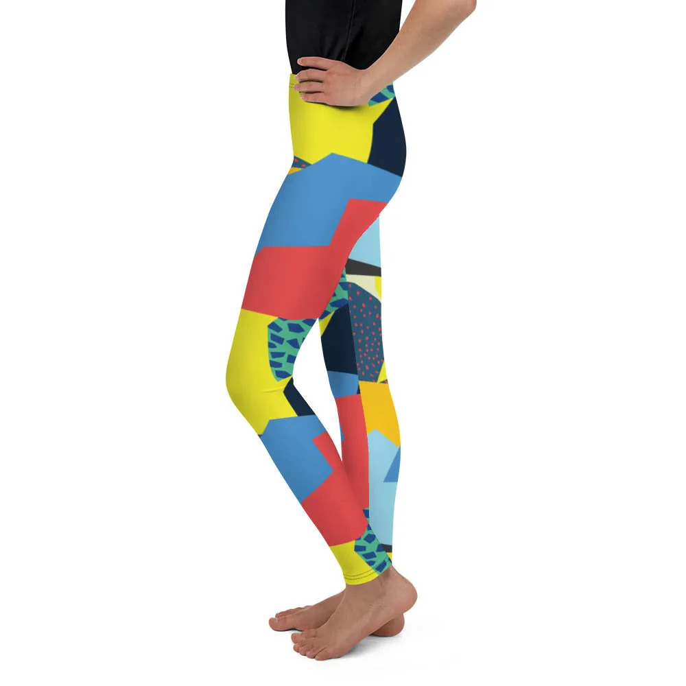 90s Color Block Youth Leggings