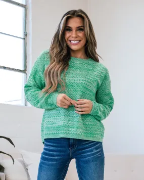 Abigail Textured Sweater - Heather Green FINAL SALE