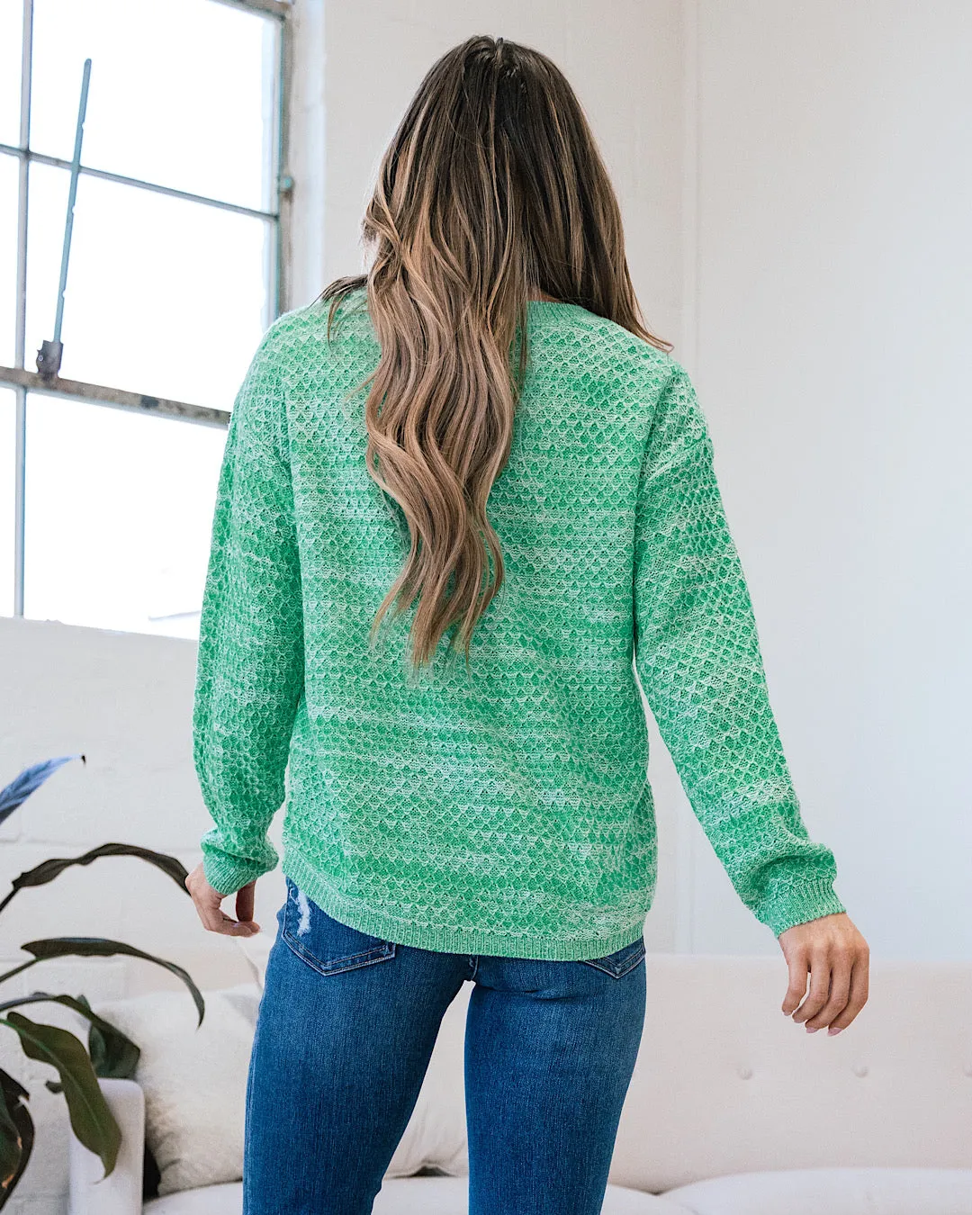 Abigail Textured Sweater - Heather Green FINAL SALE