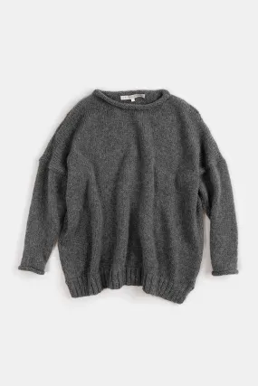 Alpaca Rollneck Sweater in Dark Grey