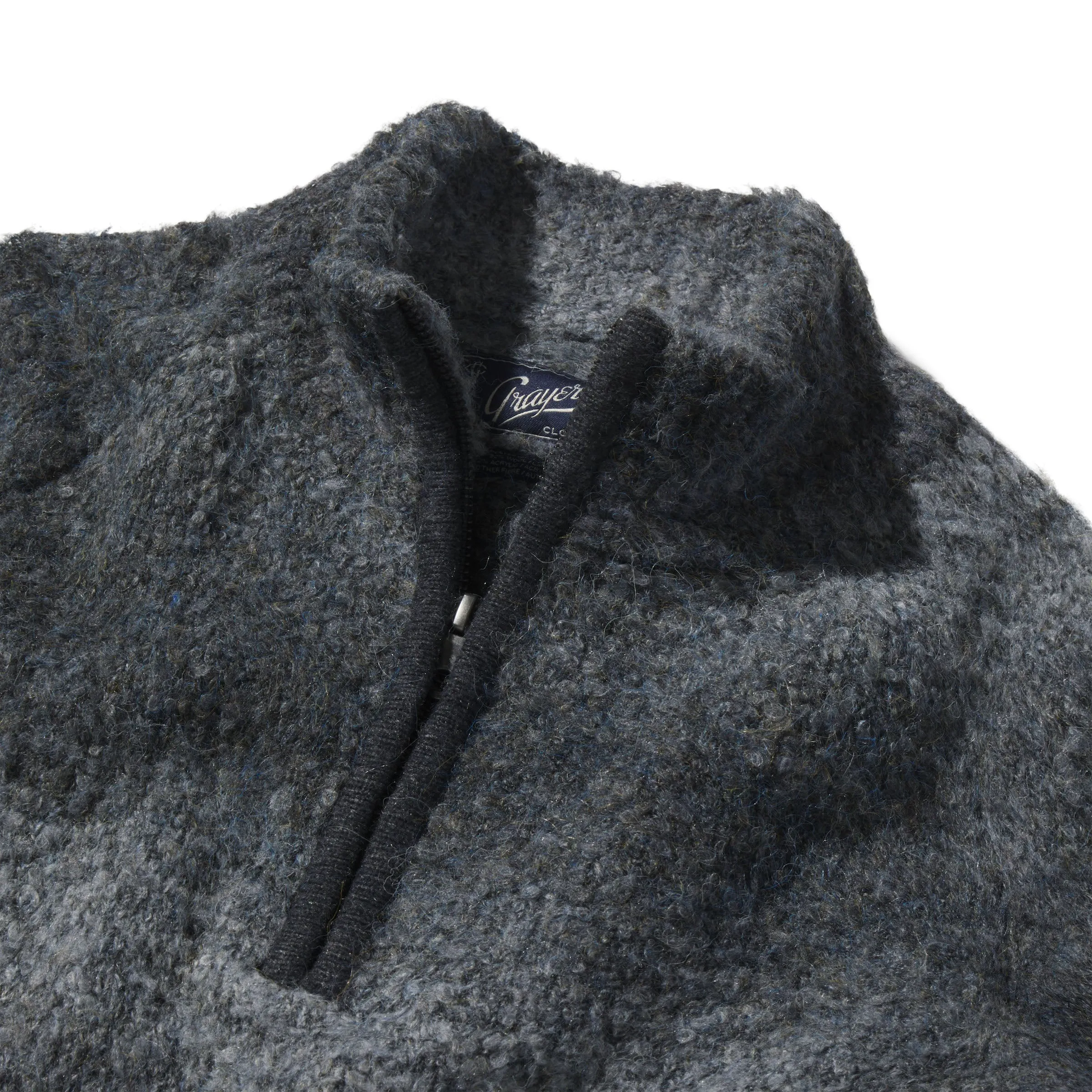 Ambassador Boucle Half Zip Sweater - Charcoal Heather