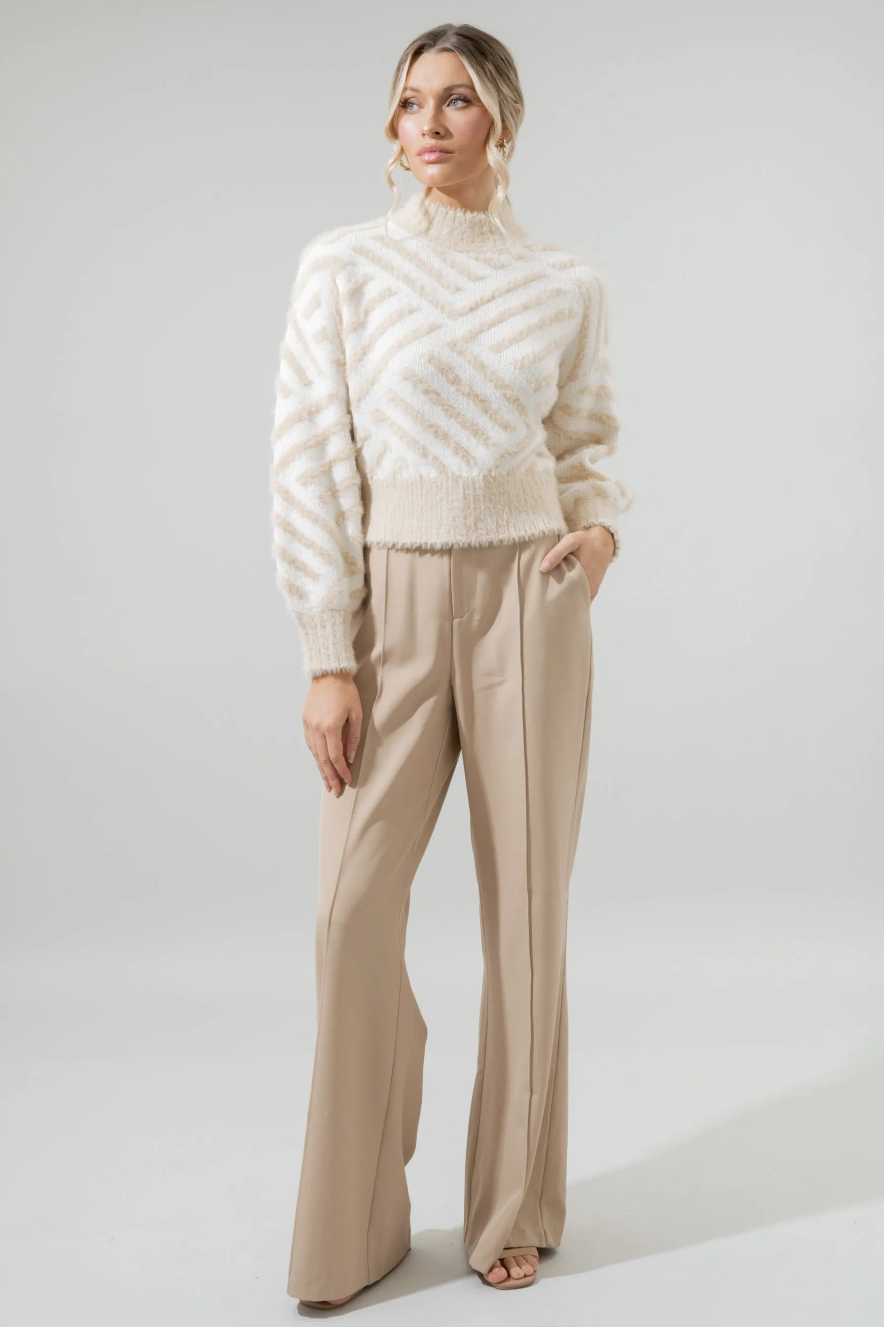 Amherst Comb Pattern Cropped Sweater