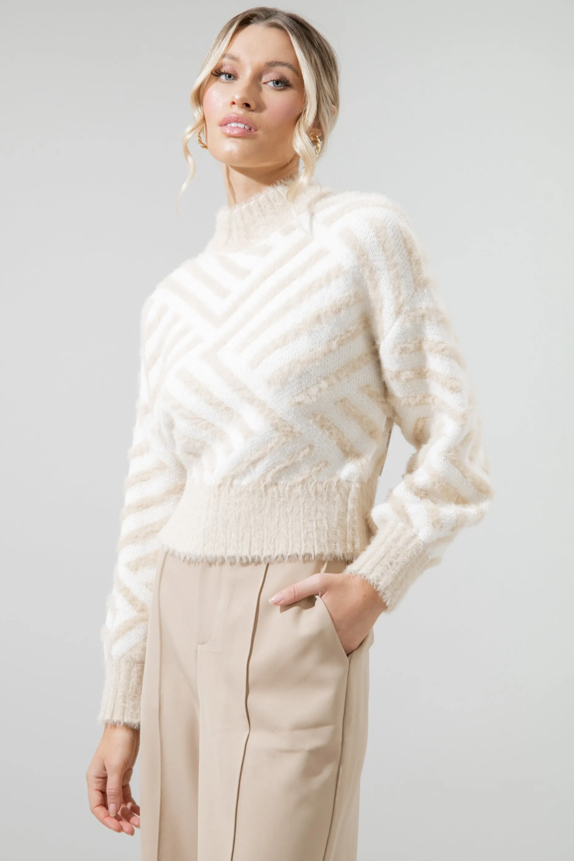 Amherst Comb Pattern Cropped Sweater