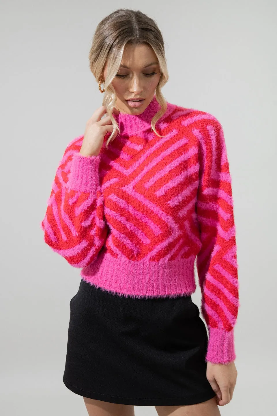 Amherst Comb Pattern Cropped Sweater