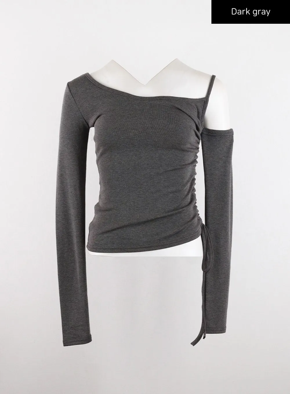 Asymmetrical Neck Cut-Out Long Sleeve Tee CD304