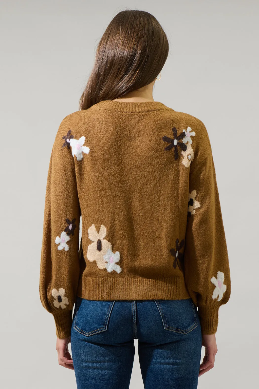 Bendra Floral Ballon Sleeve Cropped Cardigan