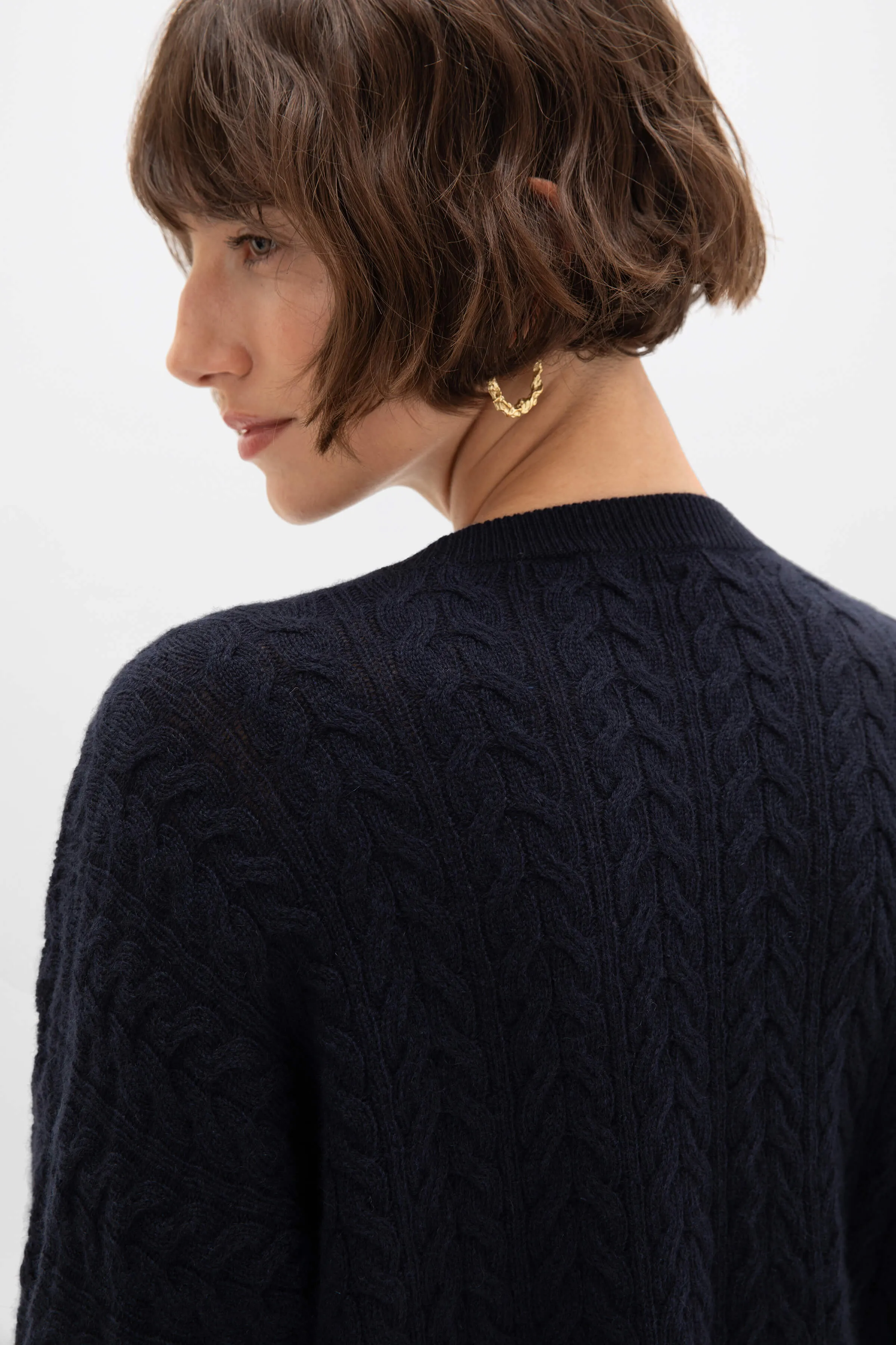 Cable Knit Slouchy Cashmere Jumper