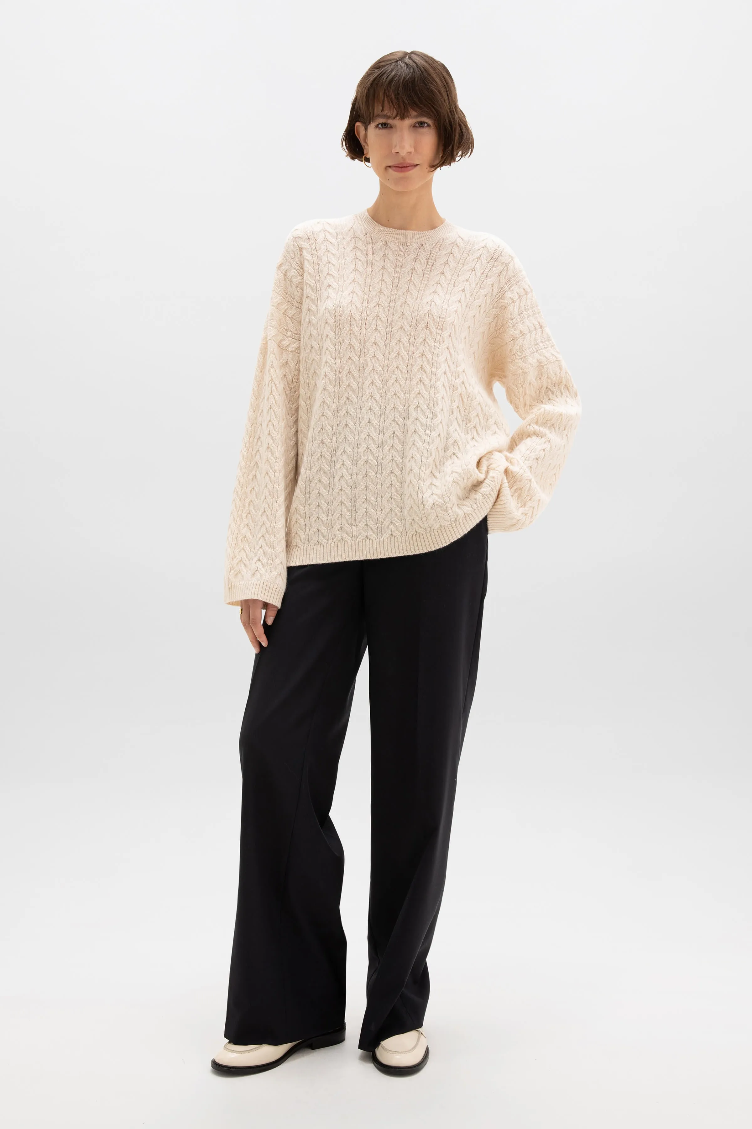 Cable Knit Slouchy Cashmere Jumper