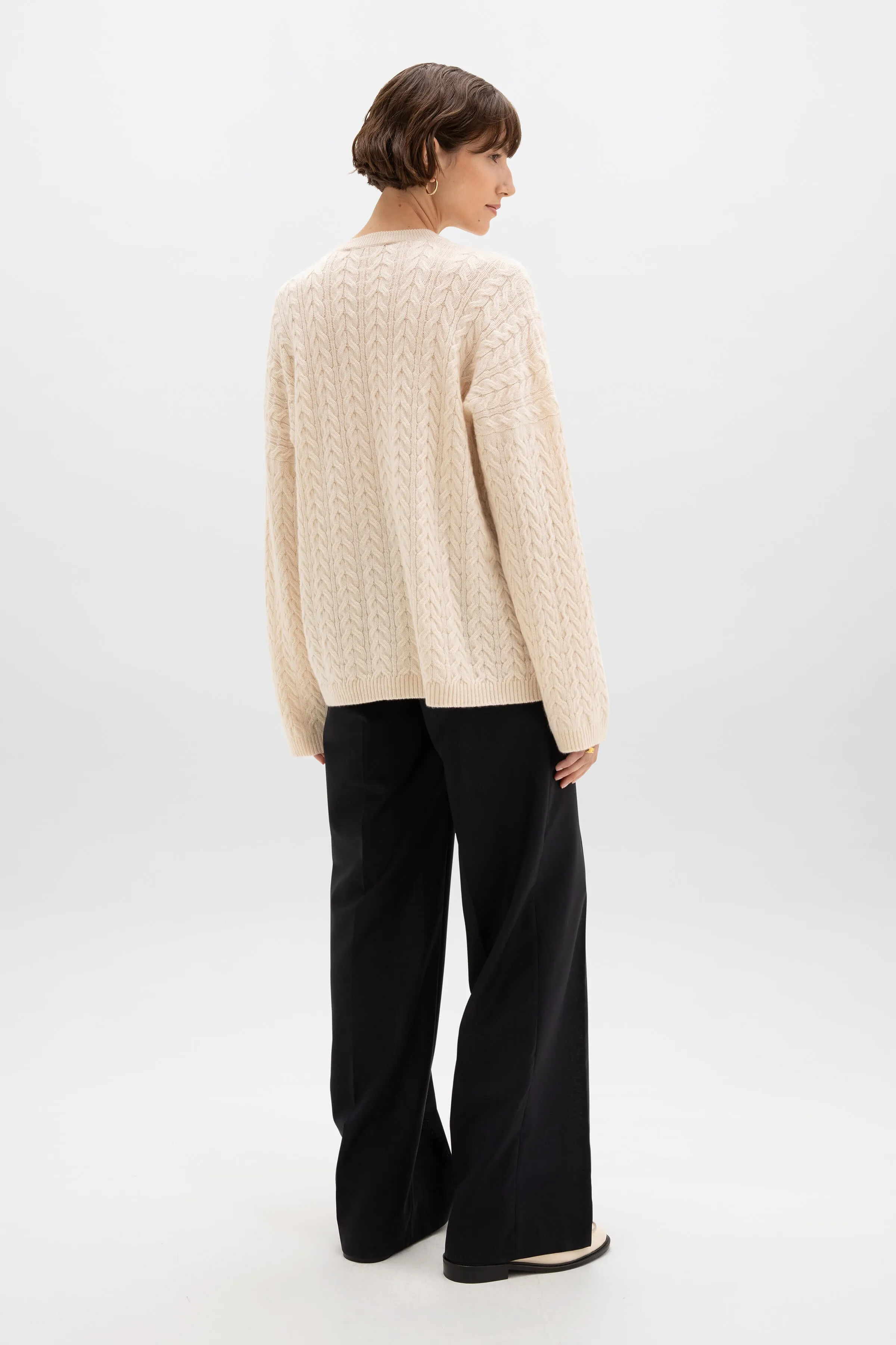 Cable Knit Slouchy Cashmere Jumper