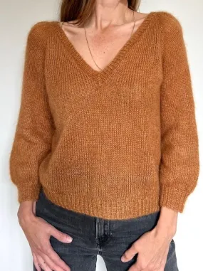 Casia sweater V-neck fra Refined Knitwear, silk mohair strikkekit