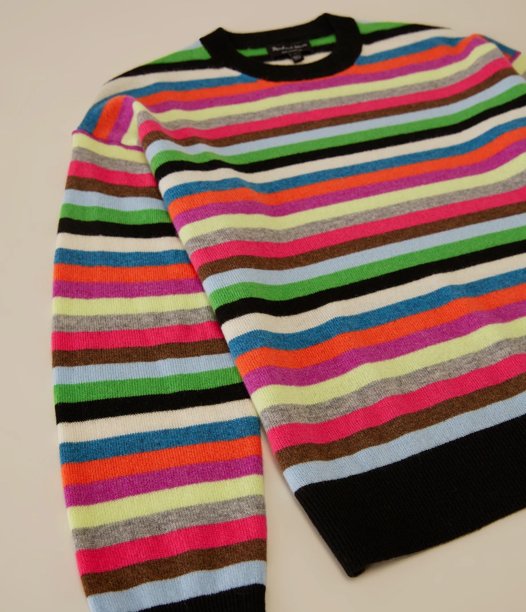 Celeste Striped Crew Neck Cashmere Sweater