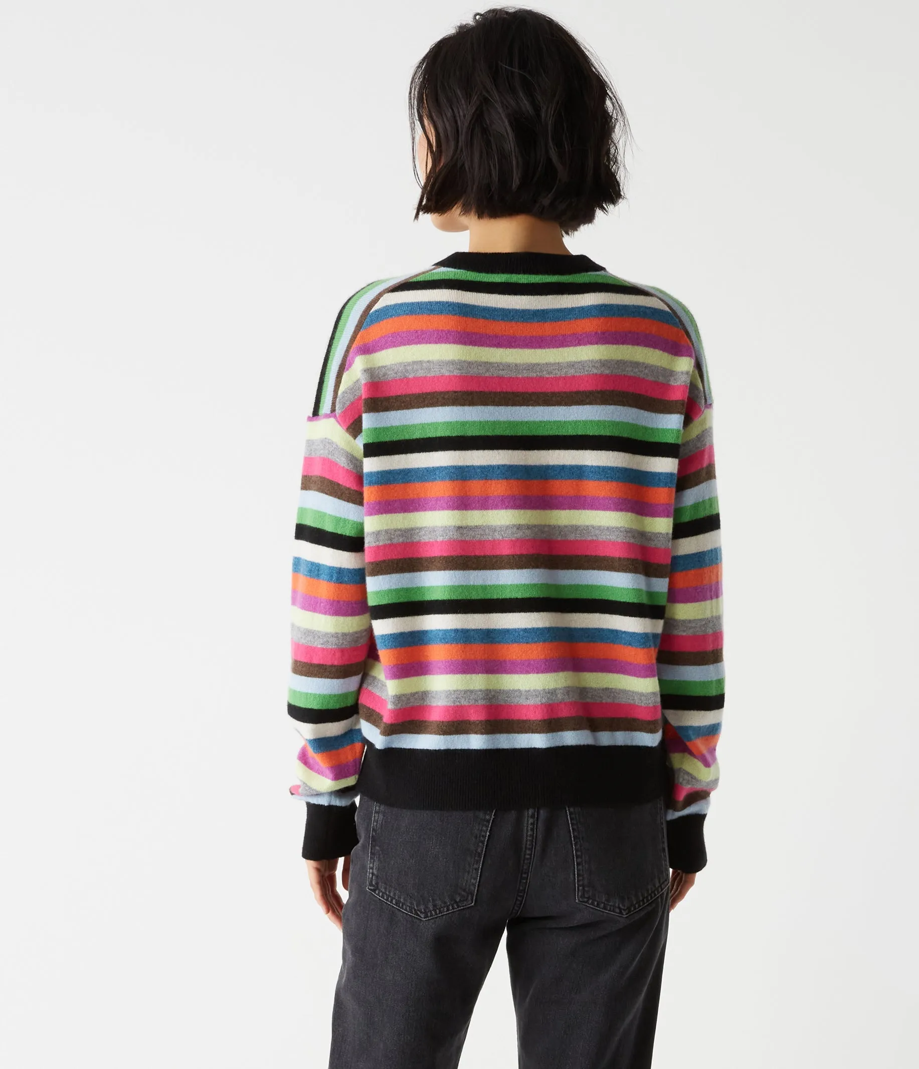 Celeste Striped Crew Neck Cashmere Sweater