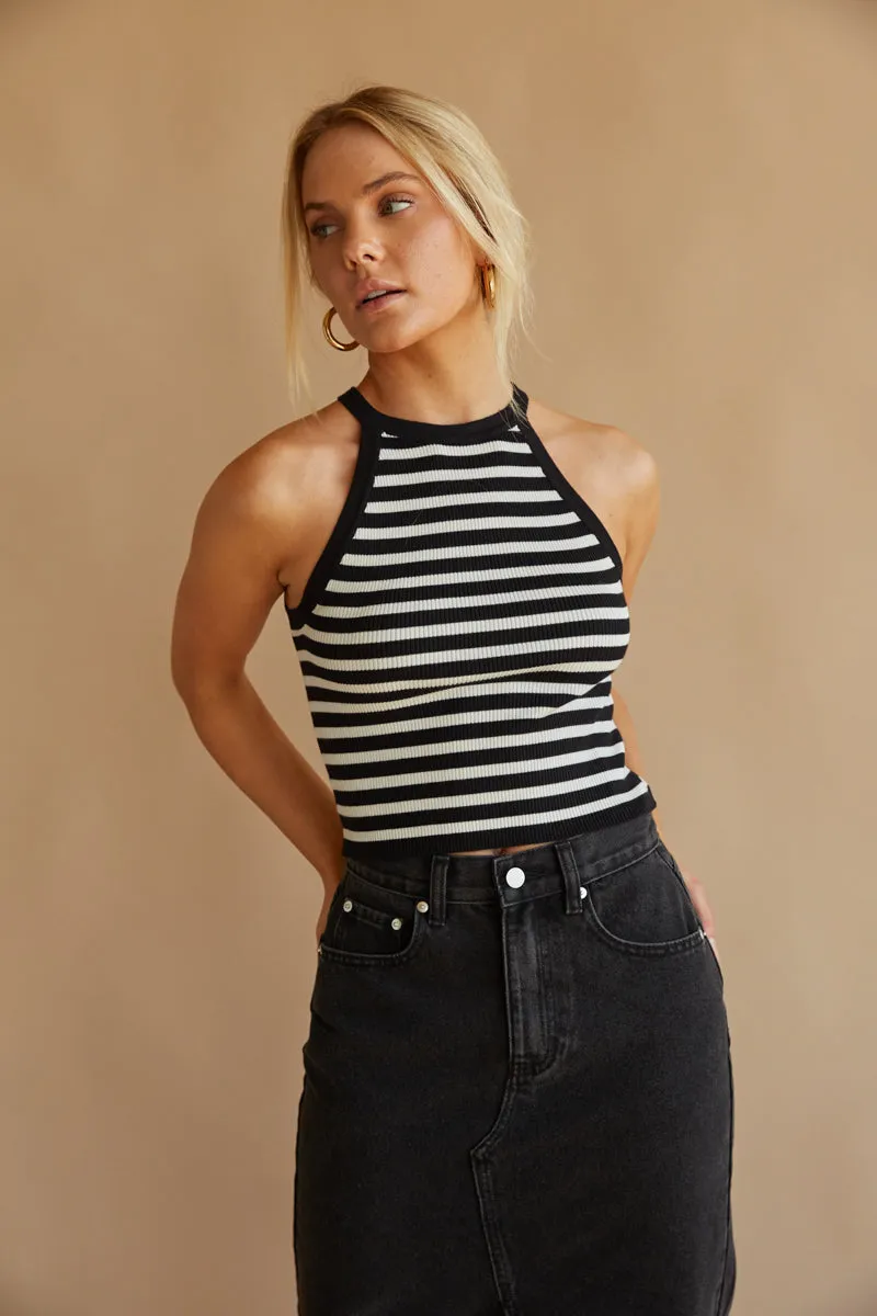 Cheyenne Striped Halter Tank Top