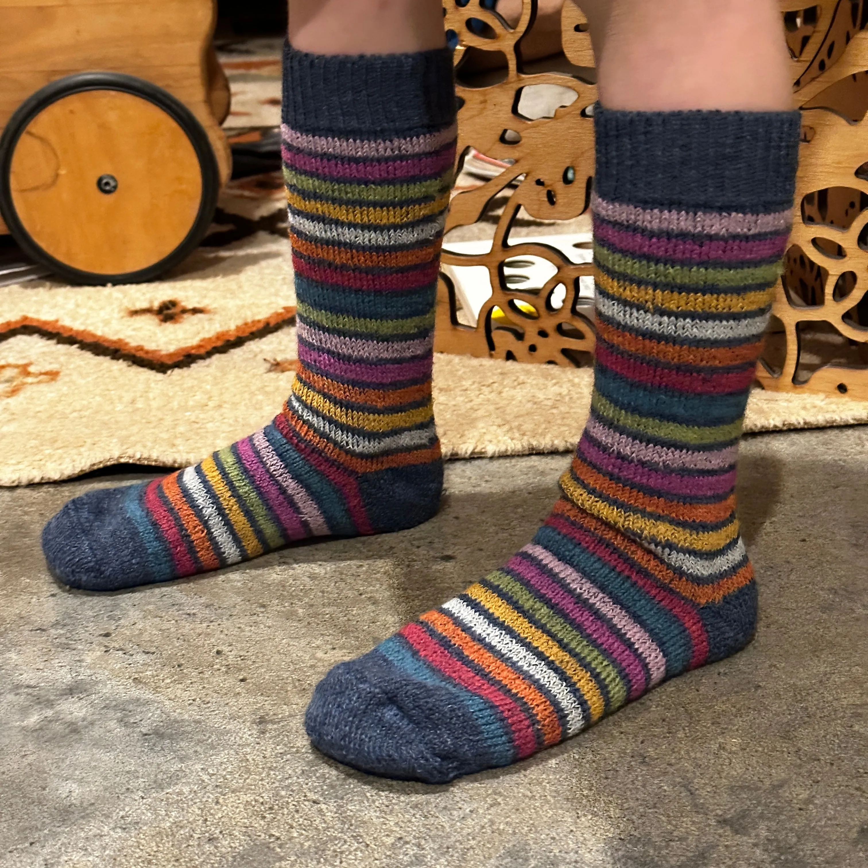 Child's Plush Rainbow Organic Wool Socks