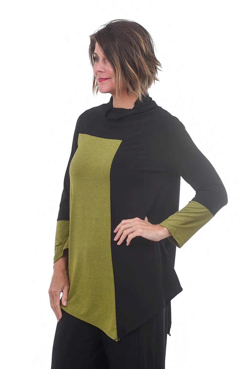 Color-Block Chloe Tunic, Chartreuse