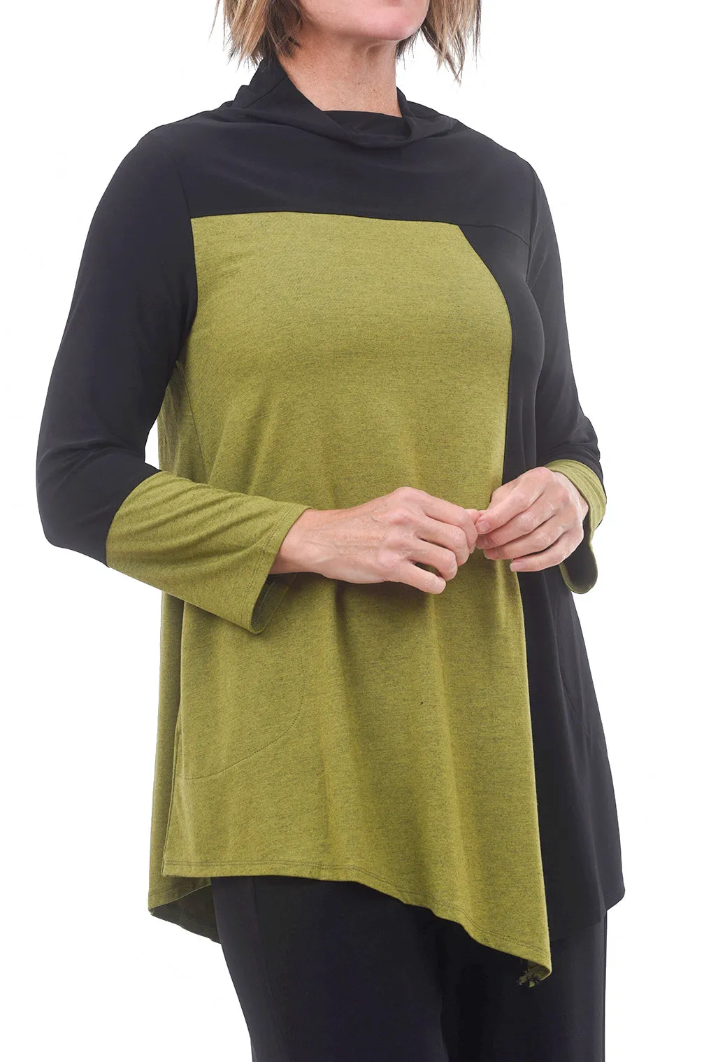 Color-Block Chloe Tunic, Chartreuse