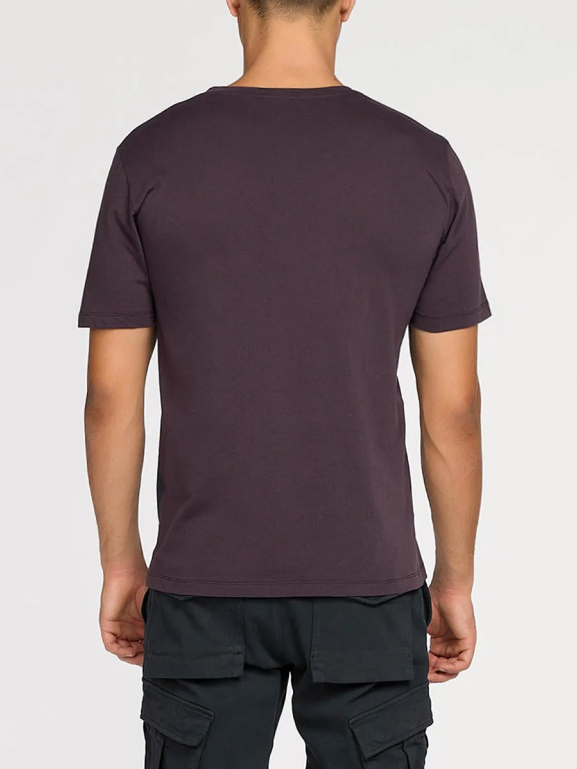 Color Block Crew Neck T-Shirt Burgundy