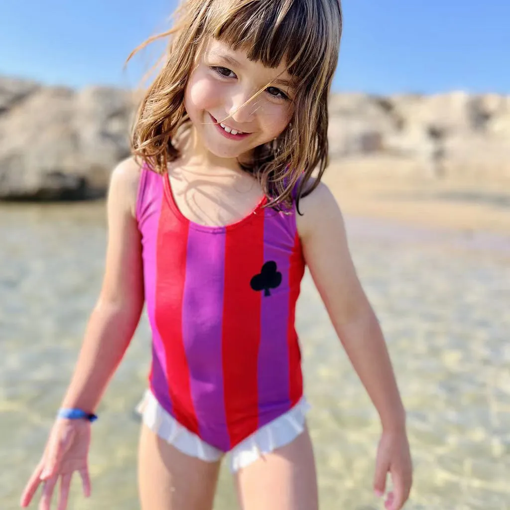 Color Block Striped One-Piece Swimsuit