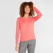 Coral Crew Neck Cardigan