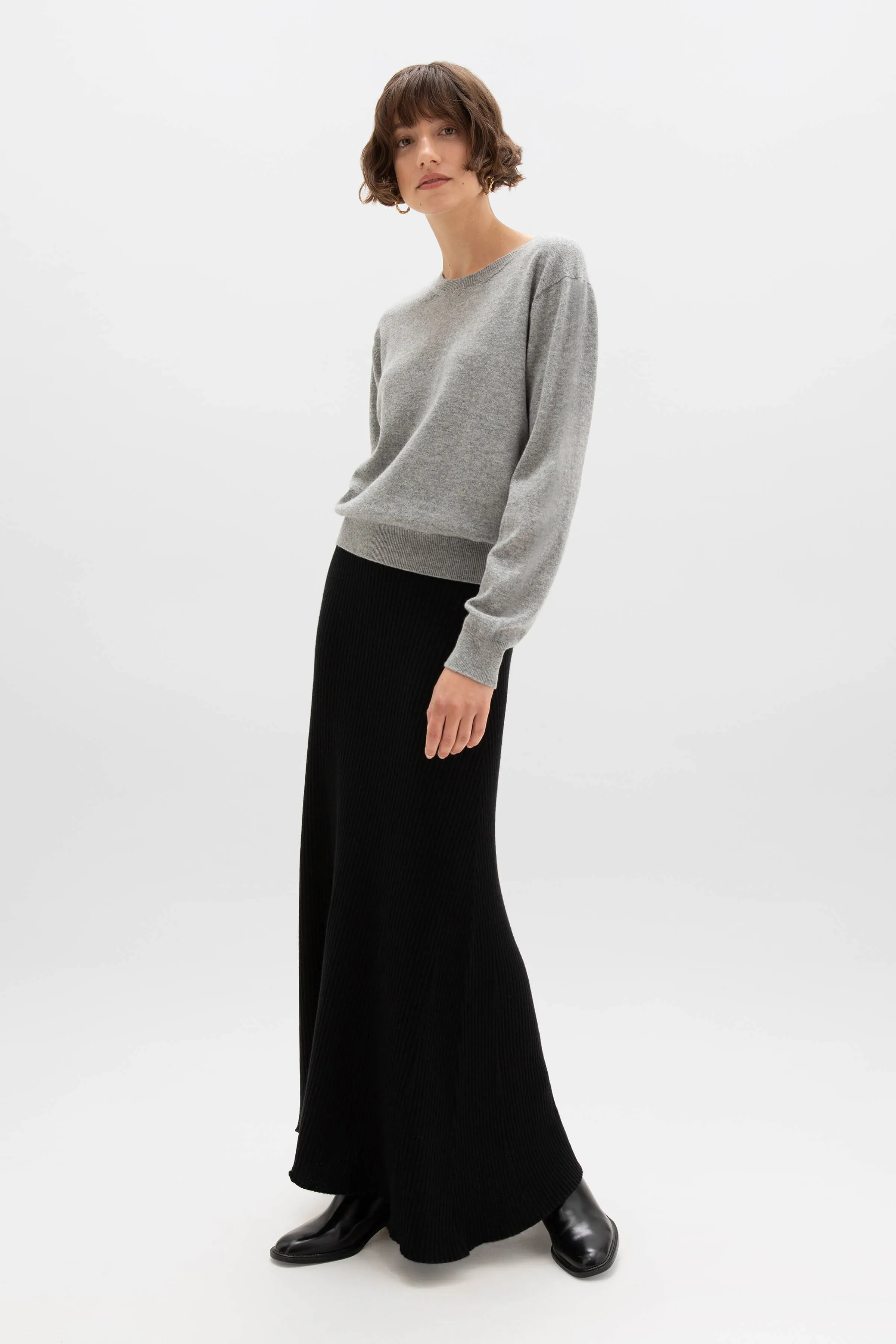 Cropped Cashmere Round Neck