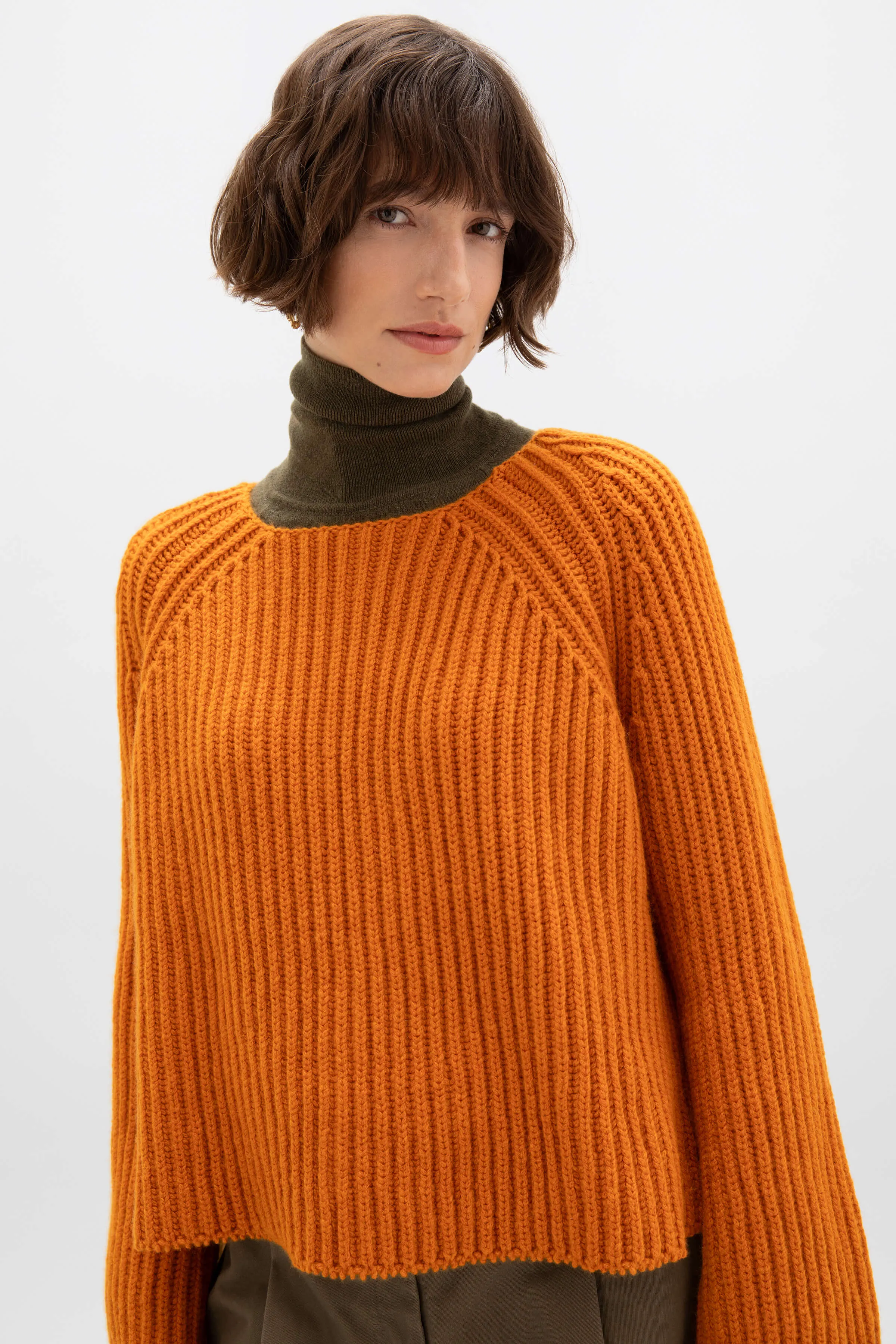 Cropped Ribbed Cashmere Jumper