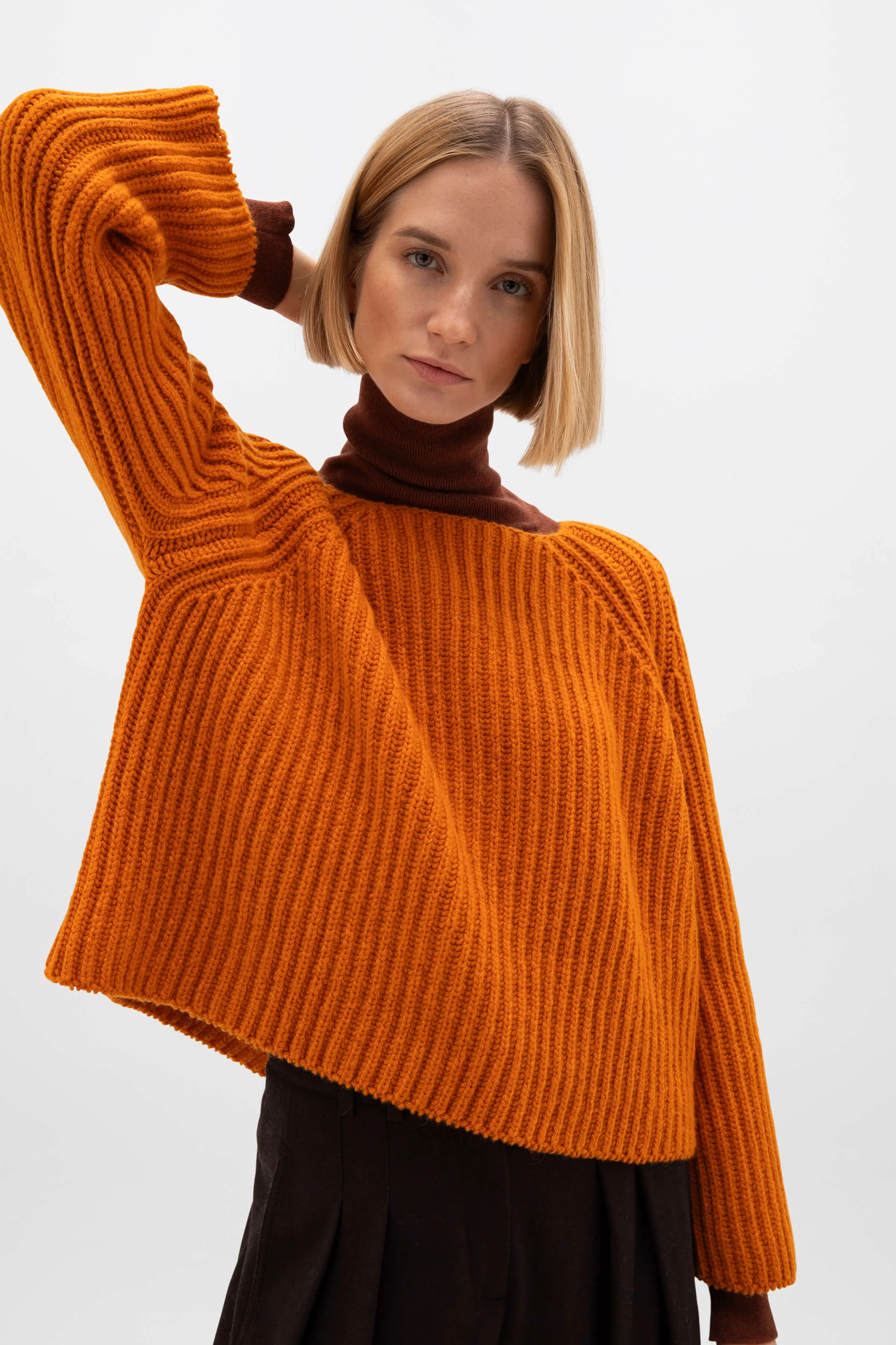 Cropped Ribbed Cashmere Jumper