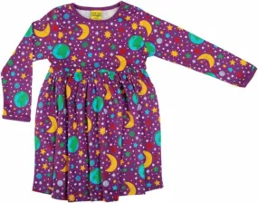 DUNS Long Sleeved Gathered Dress - Mother Earth Violet