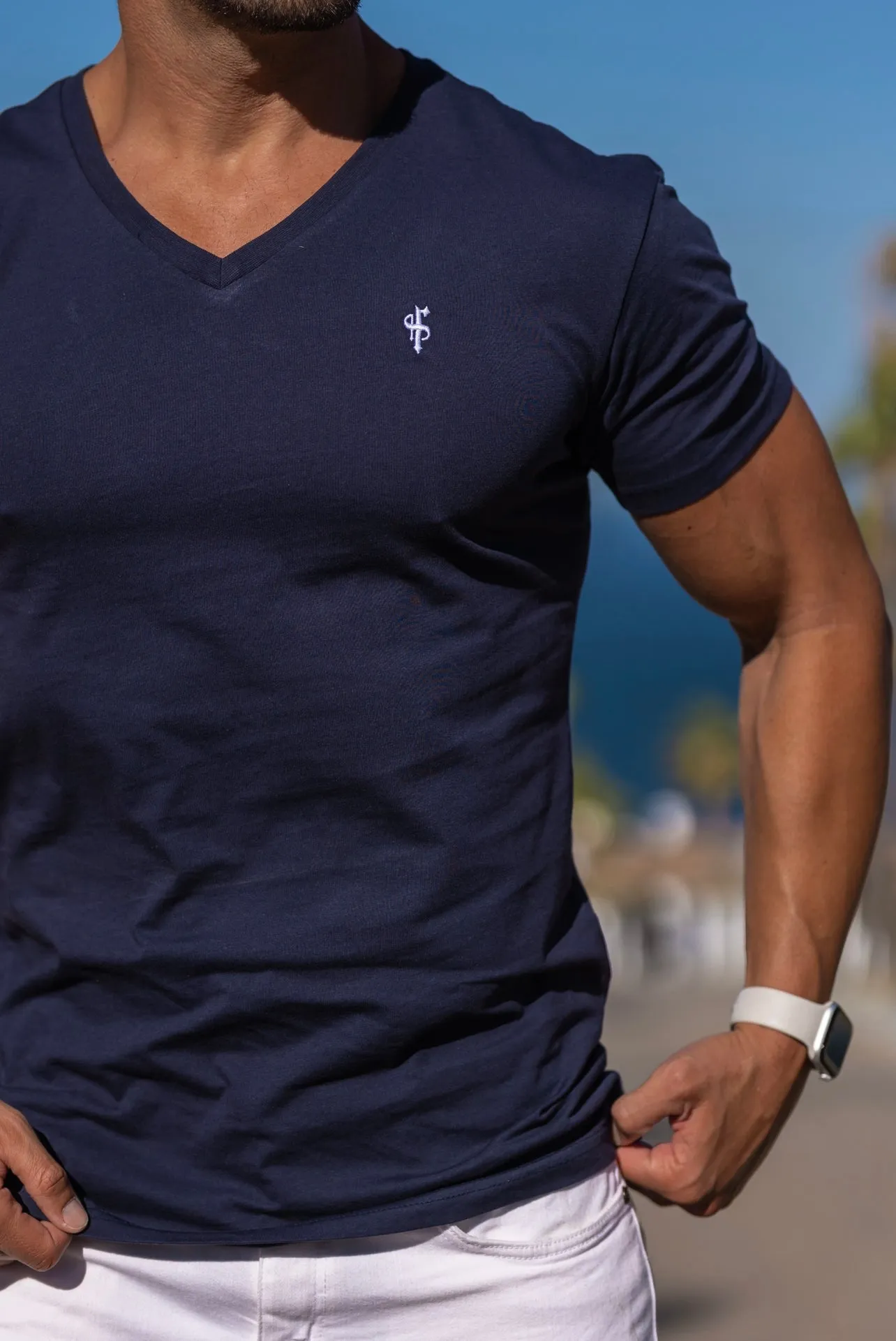 Father Sons Classic Navy V Neck -  FSH191