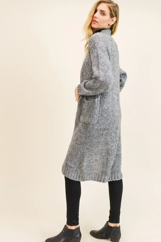 Faye Oversized Cardigan in Charcoal