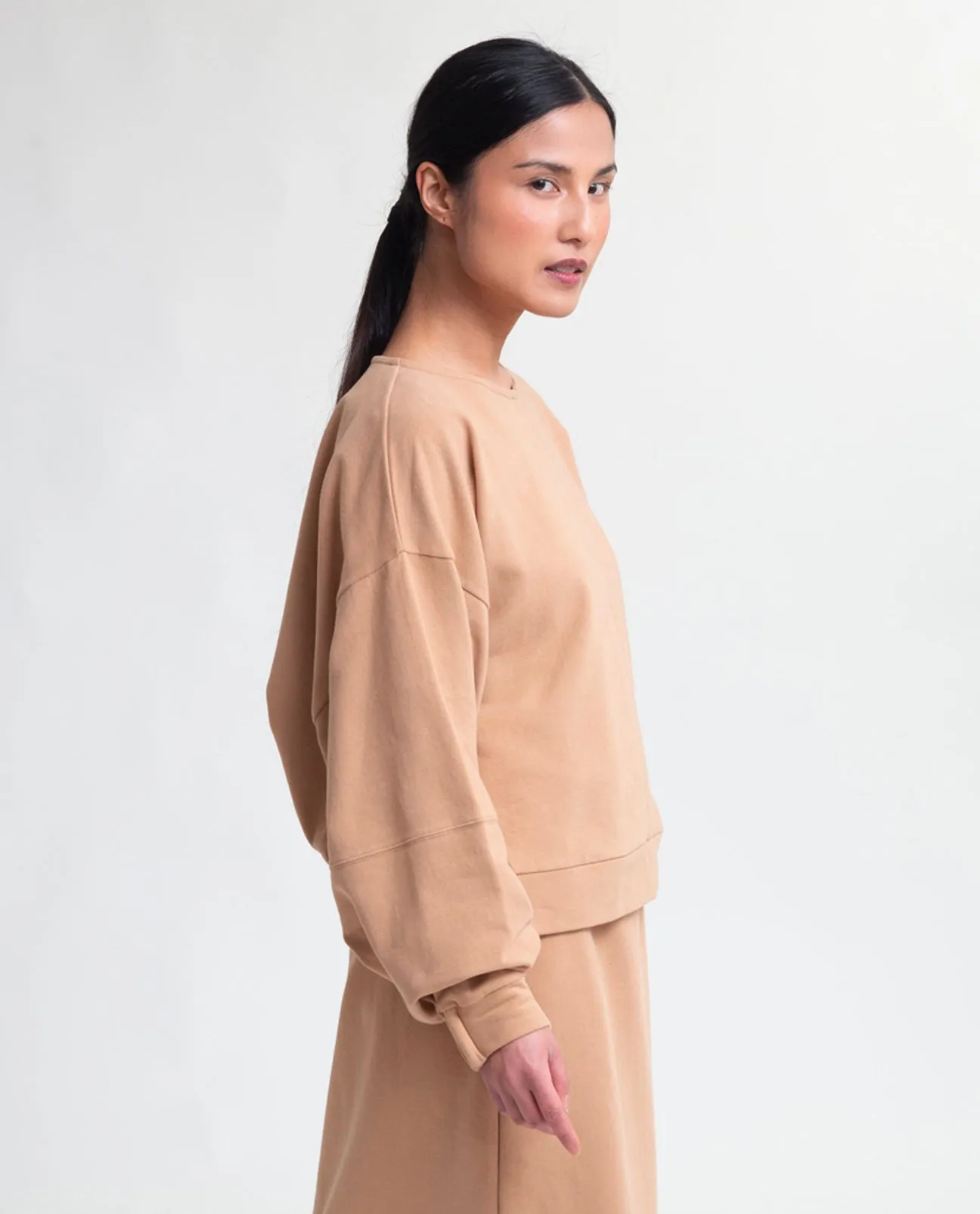 Gail Organic Cotton Sweatshirt In Fawn