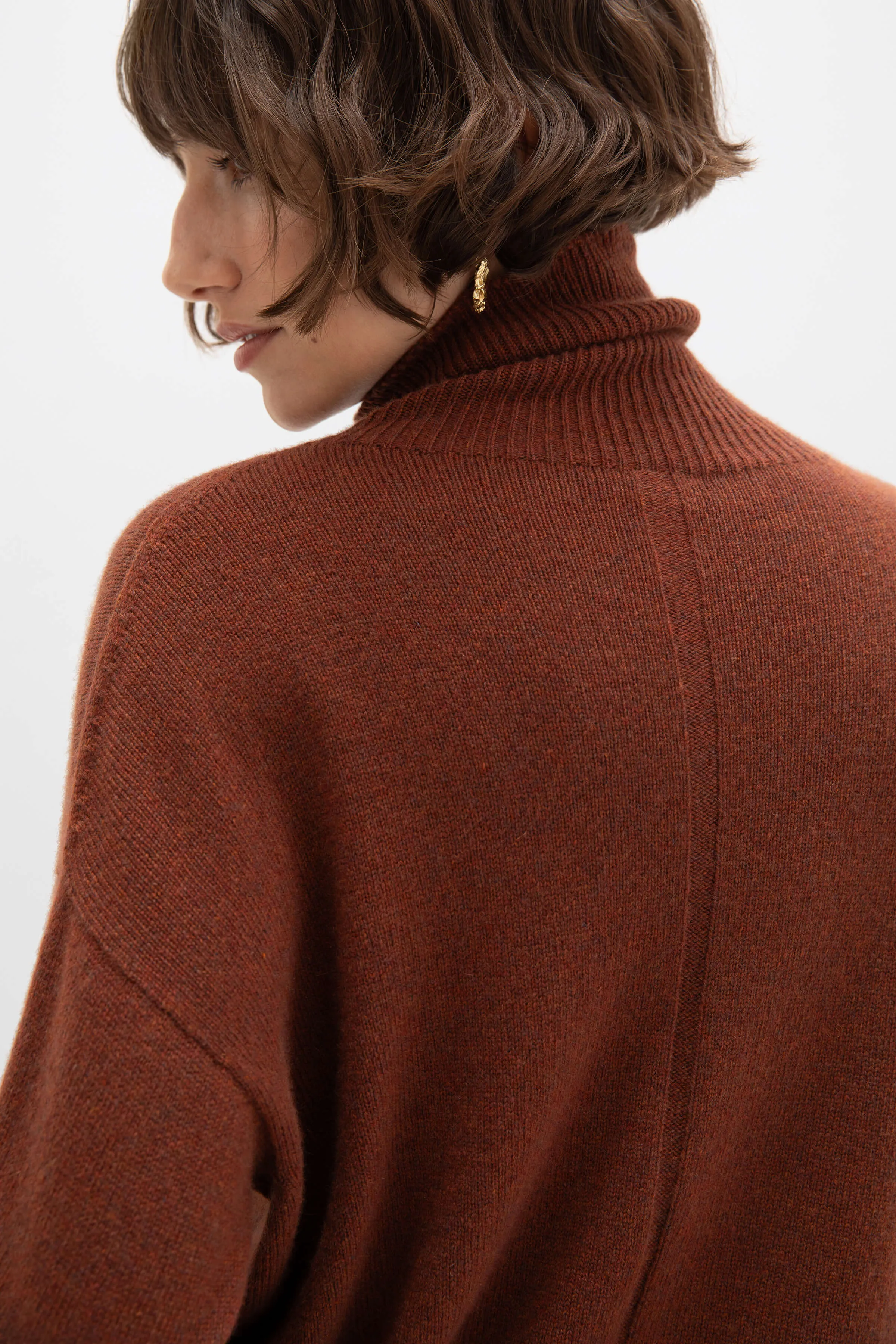 Gauzy Cashmere Roll Neck