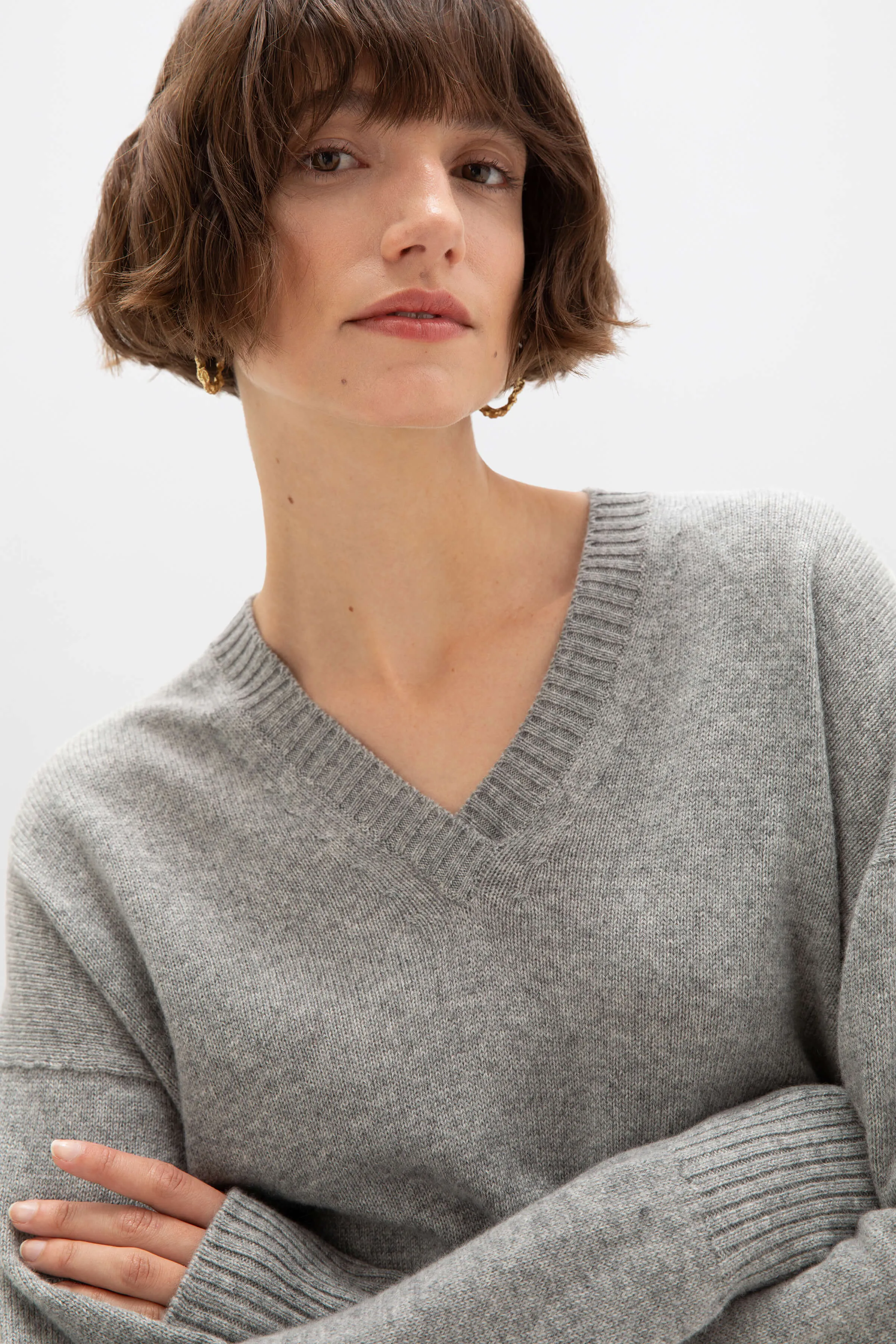 Gauzy Cashmere V Neck