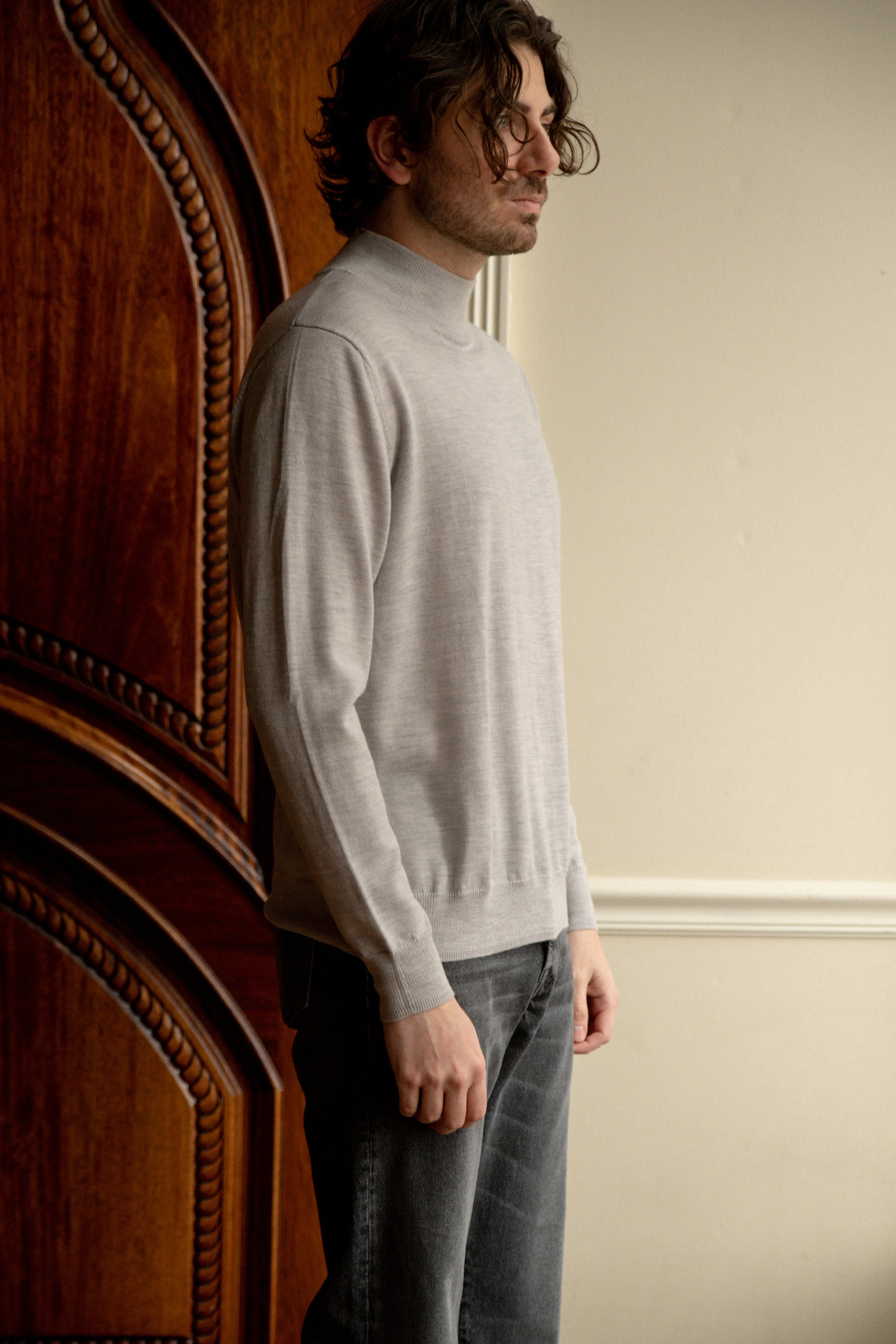 Glen Mock Neck Pullover