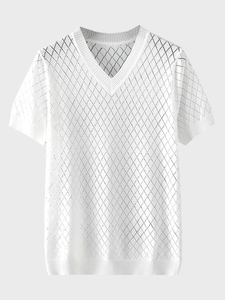 Ice Silk V-neck Men's Tee