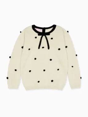 Ivory Polka Dot Rocio Alpaca Girl Jumper