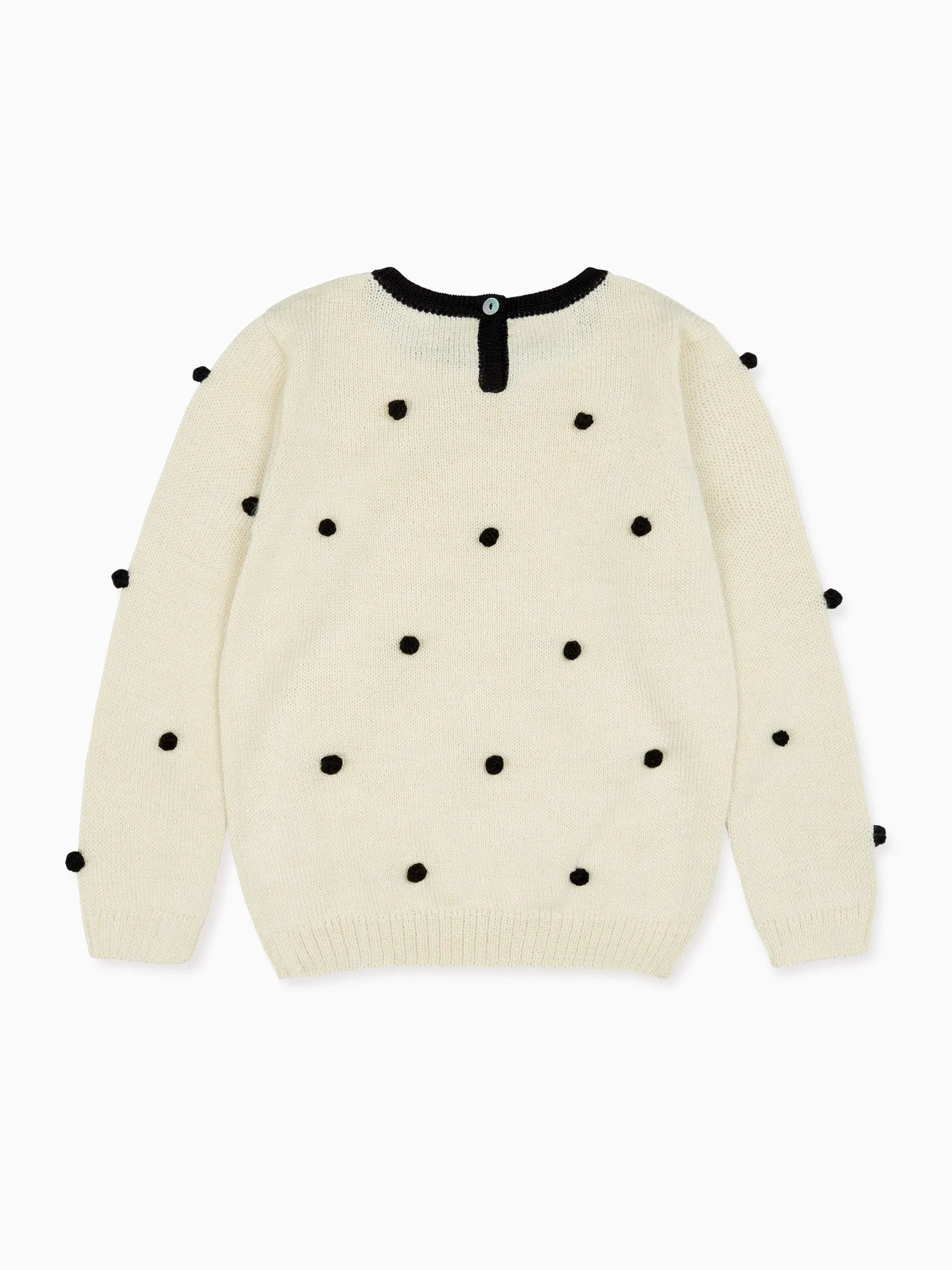 Ivory Polka Dot Rocio Alpaca Girl Jumper