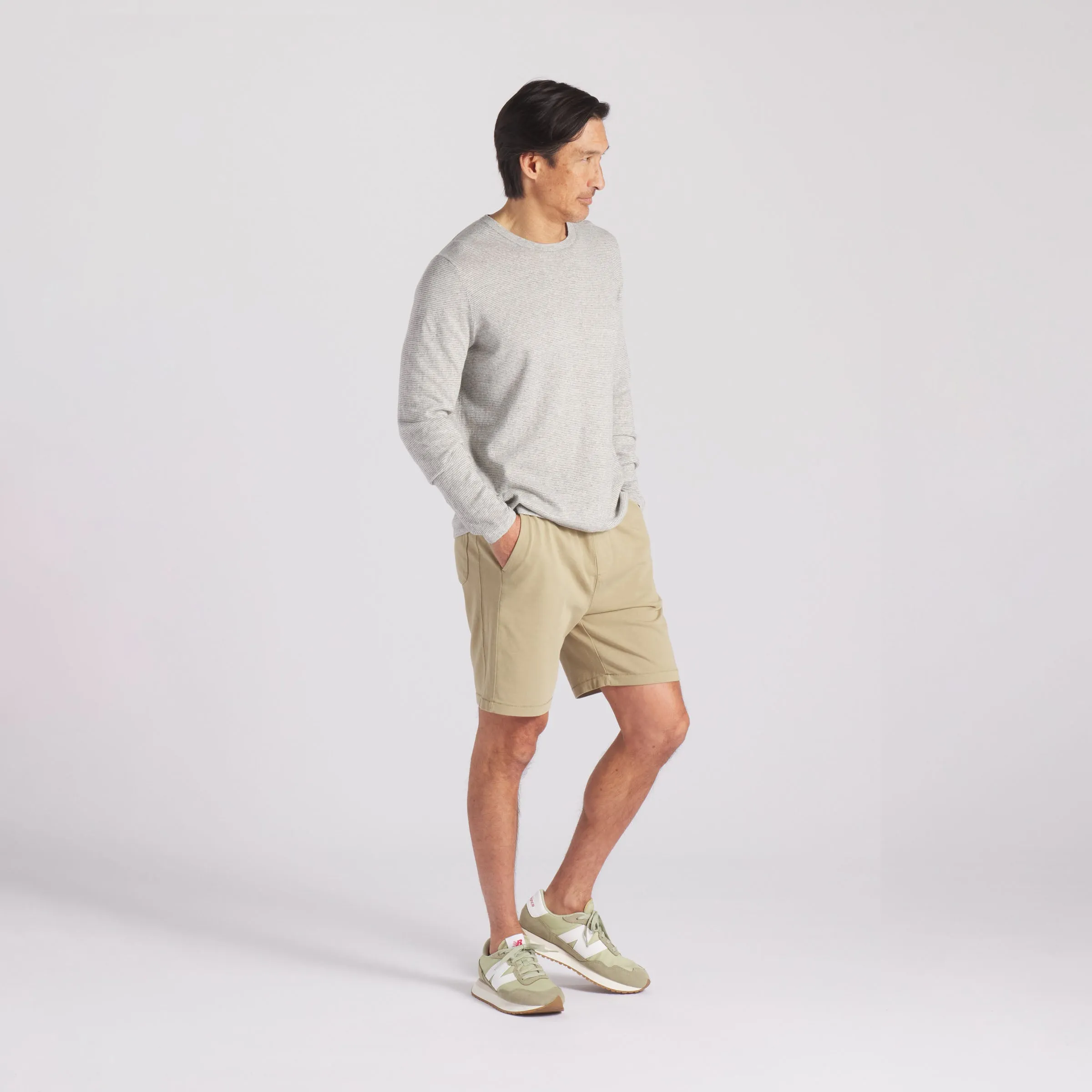 James Lightweight Crew Sweater - Gray Feeder Stripe