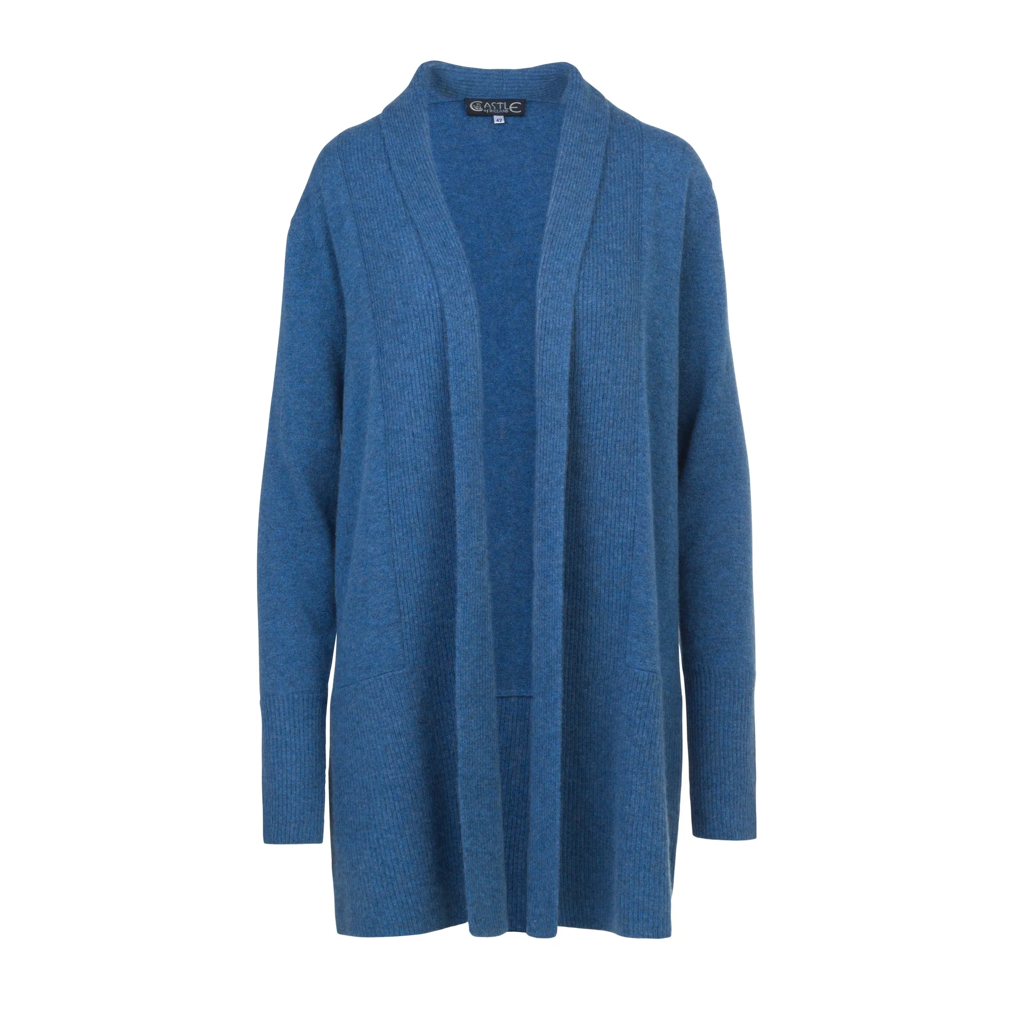 Long Cashmere Cardigan in Denim Blue