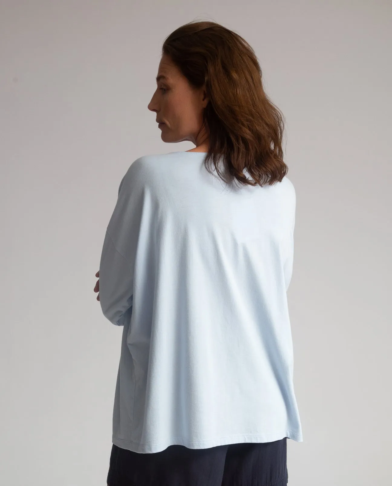 Mafalda Organic Cotton Top In Pale Blue