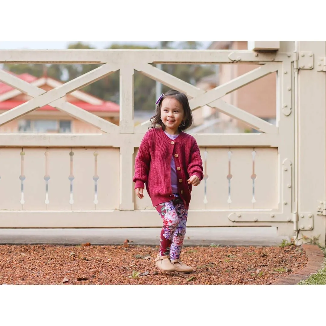 MAGENTA KNIT CARDIGAN