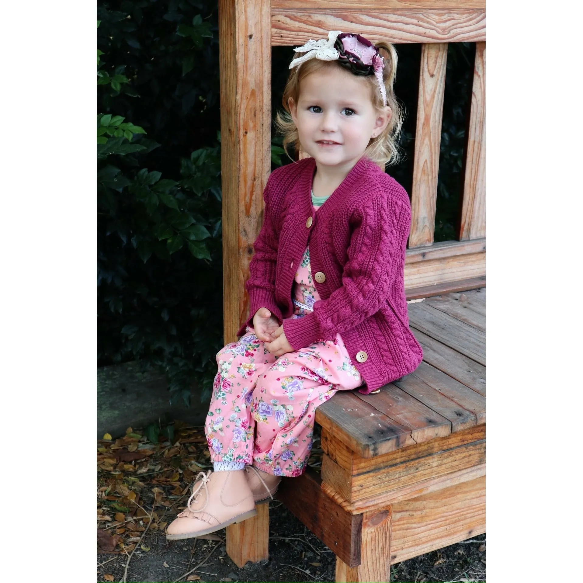 MAGENTA KNIT CARDIGAN