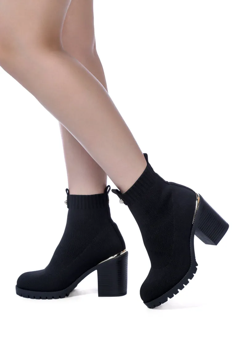 Medusa Knitted Block Heeled Ankle Boot