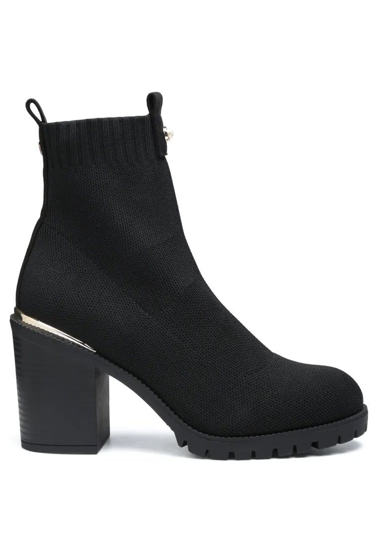 Medusa Knitted Block Heeled Ankle Boot