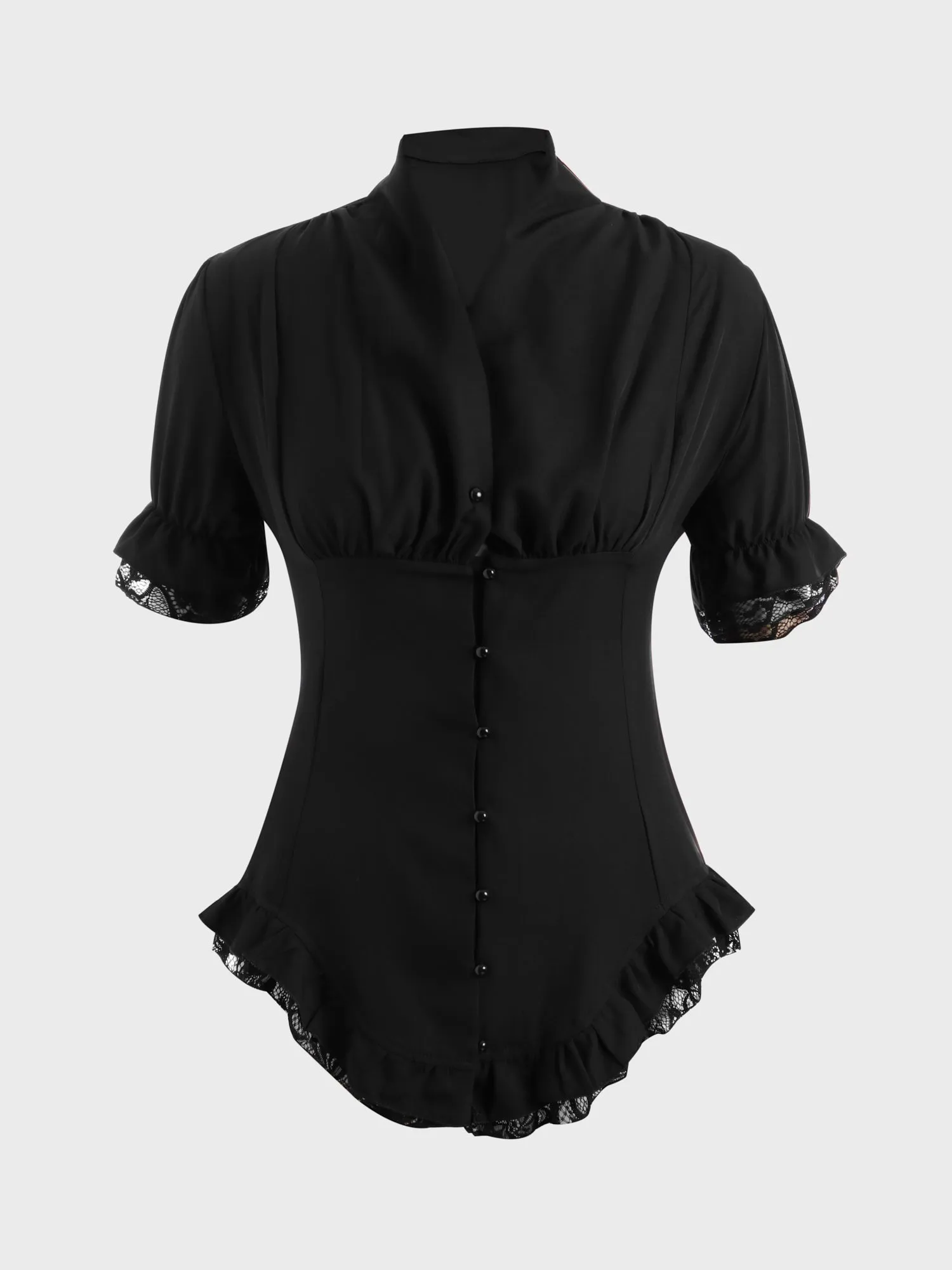 Midsize Victorian Fantasy V-Neck Blouse